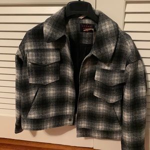 NWT Normal brand snap front plaid jacket